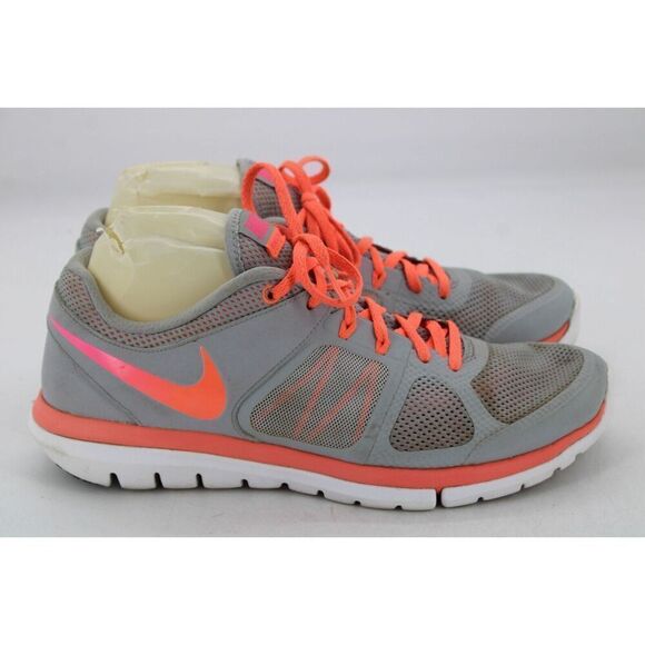 Nike Flex Run Running Shoes Sneakers 642767-081 Gray Orange Women’s Size 11 - Picture 6 of 11